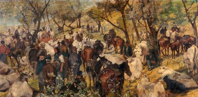 Maremma Market by Telemaco Signorini